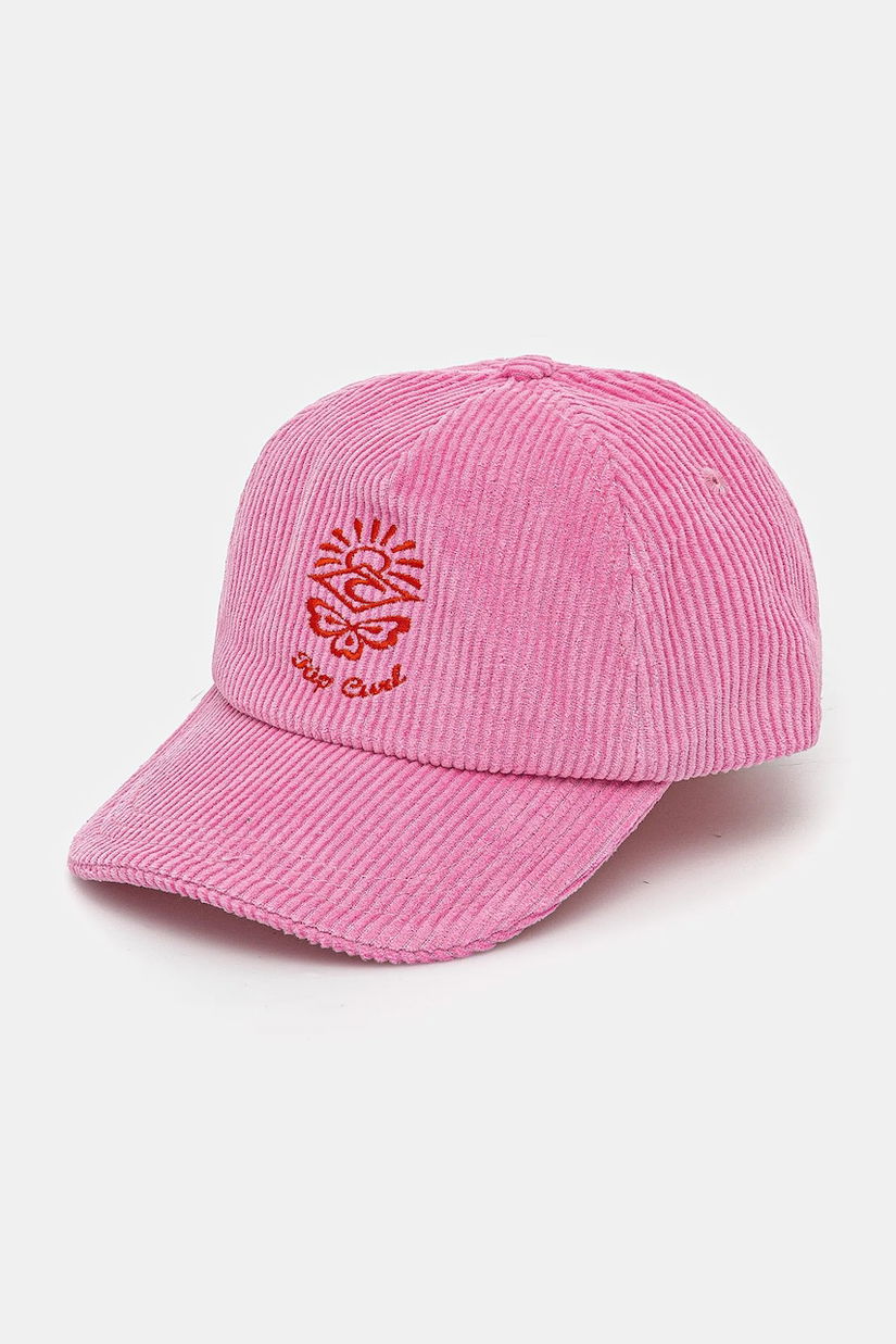 Rip Curl șapcă de baseball din catifea culoarea roz, cu imprimeu, 04WWHE