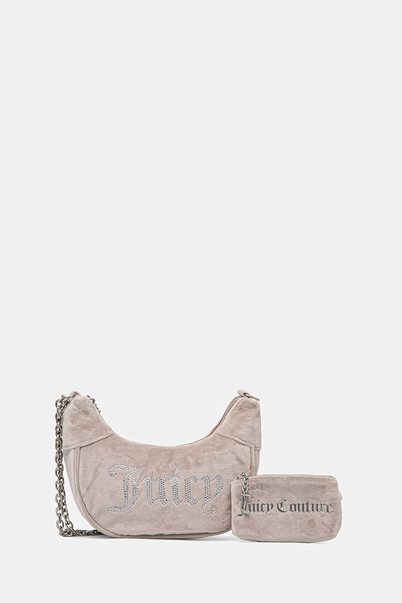 Juicy Couture geantă de mână din catifea KIMBERLY culoarea bej, BEJQL8764WPO