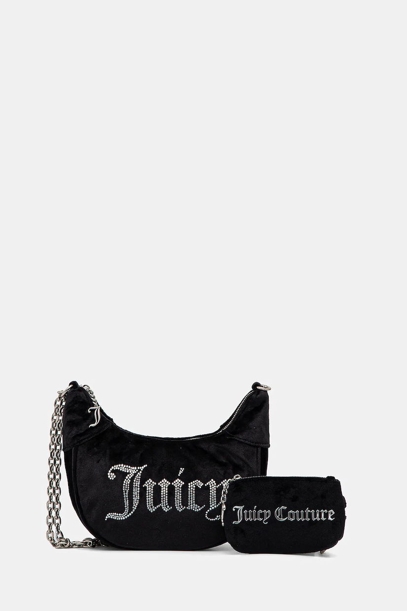 Juicy Couture geantă de mână din catifea KIMBERLY culoarea negru, BEJQL8764WPO