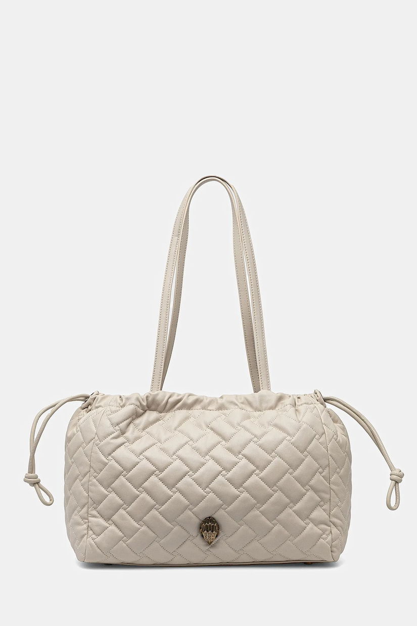 Kurt Geiger London geantă de piele KENSINGTON culoarea bej, 4370841109