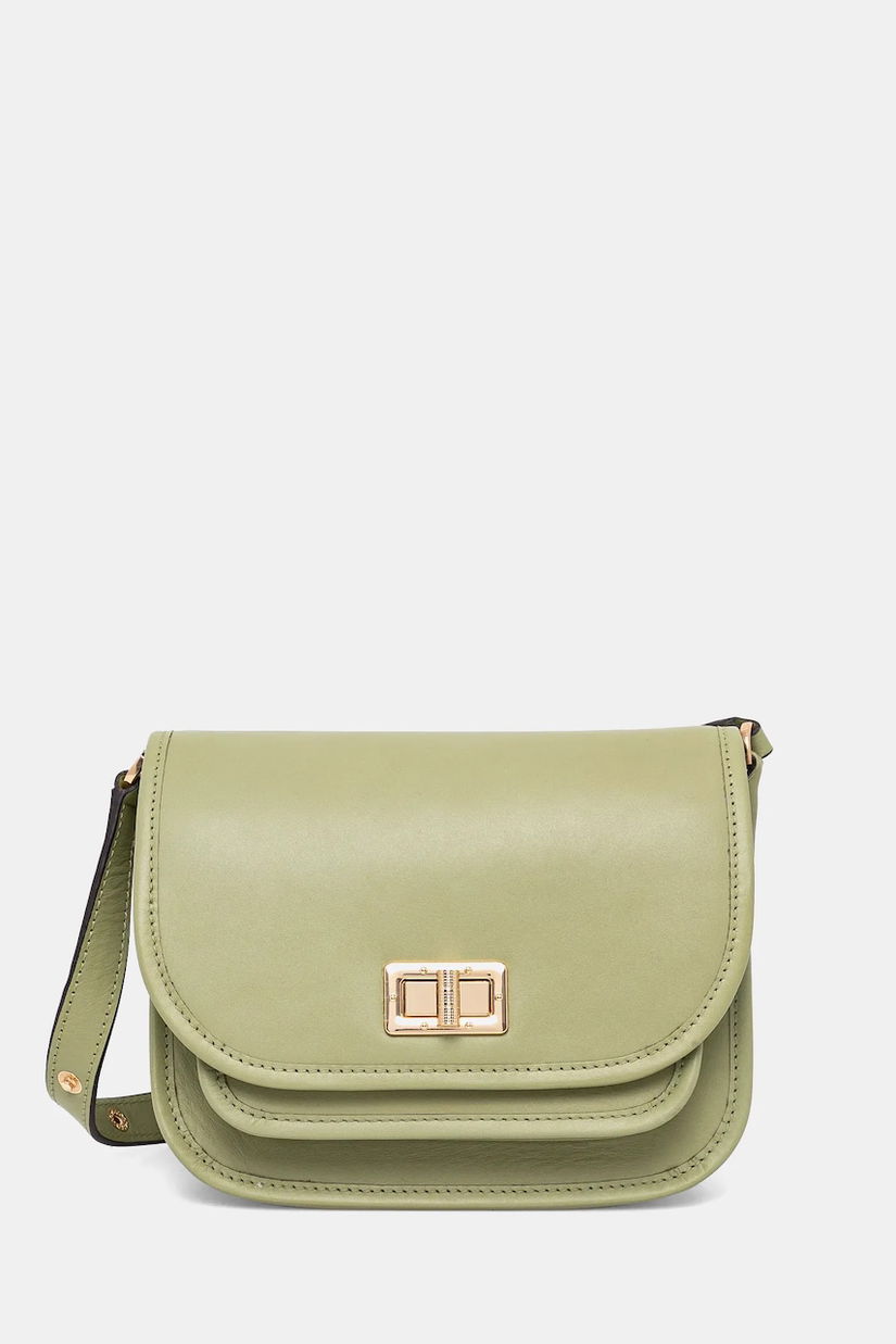 Geox geantă de piele FLAVRIE culoarea verde, D46Z4A 00043