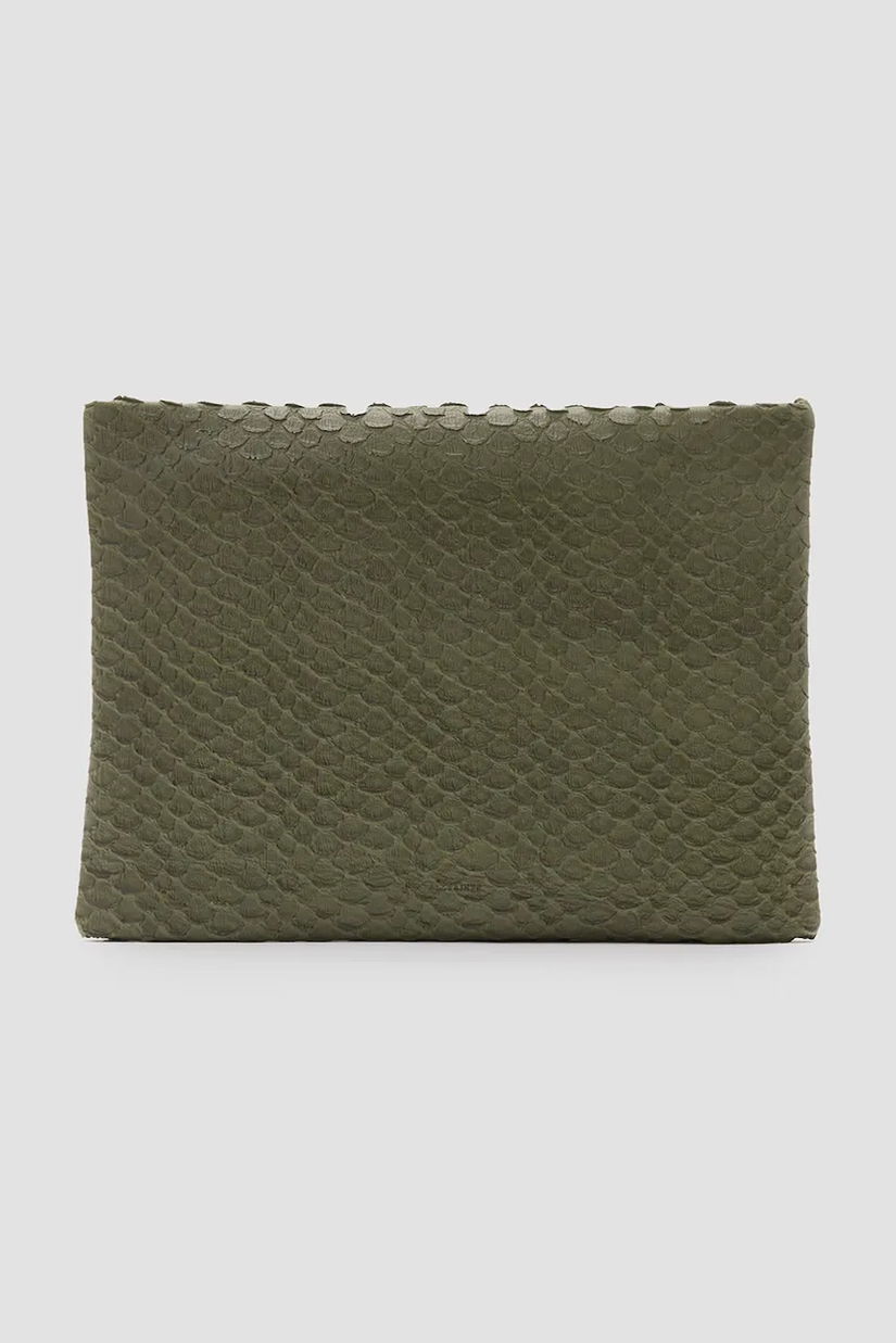 AllSaints geantă piele BETTINA SNAKE culoarea verde, W288XC
