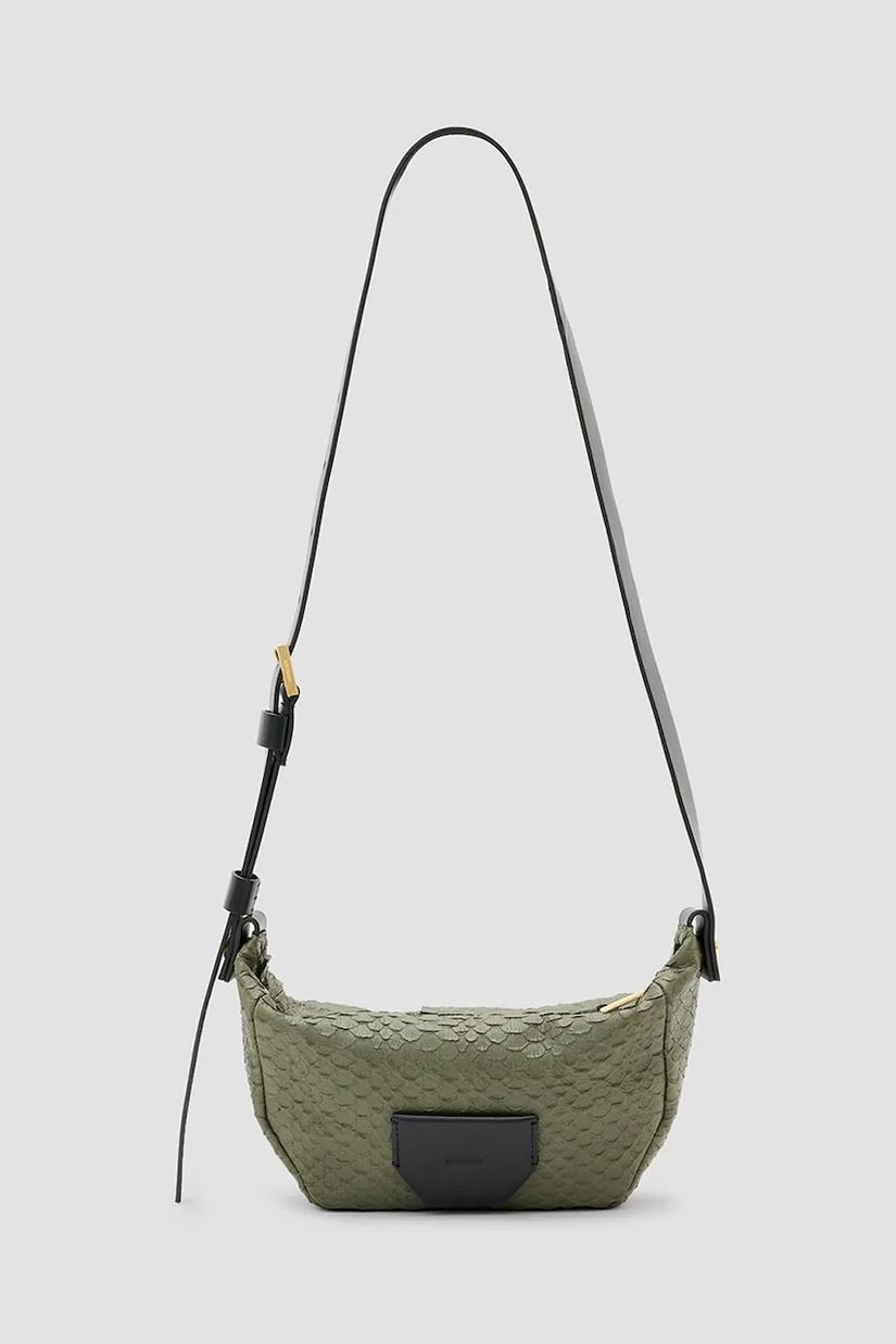 AllSaints geantă de piele MADEA SNAKE culoarea verde, W092XC