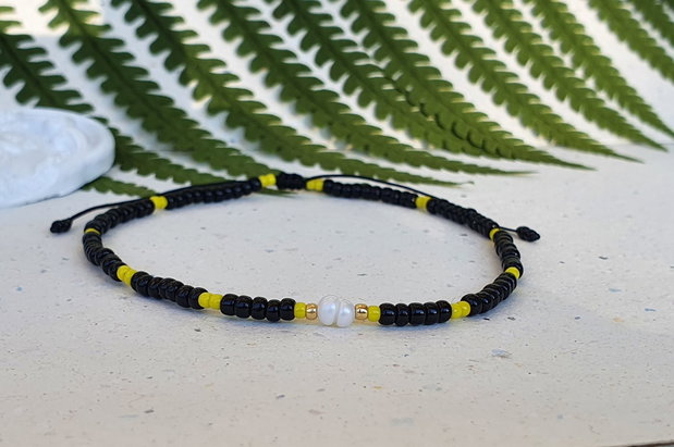 Brățară de gleznă cu perlă de cultură * Anklet boho chic