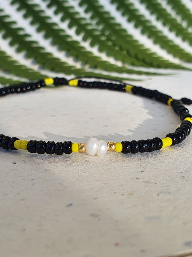 Brățară de gleznă cu perlă de cultură * Anklet boho chic