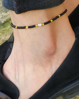 Brățară de gleznă cu perlă de cultură * Anklet boho chic