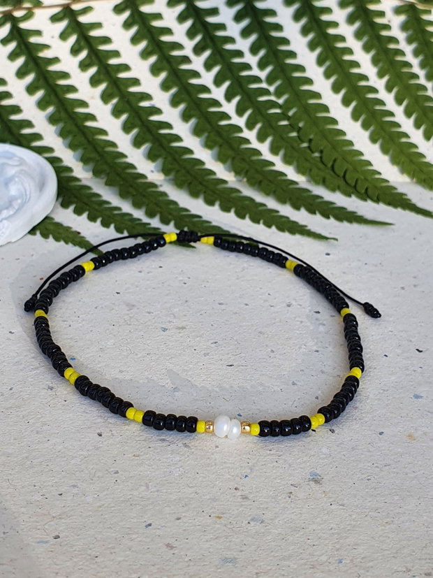 Brățară de gleznă cu perlă de cultură * Anklet boho chic