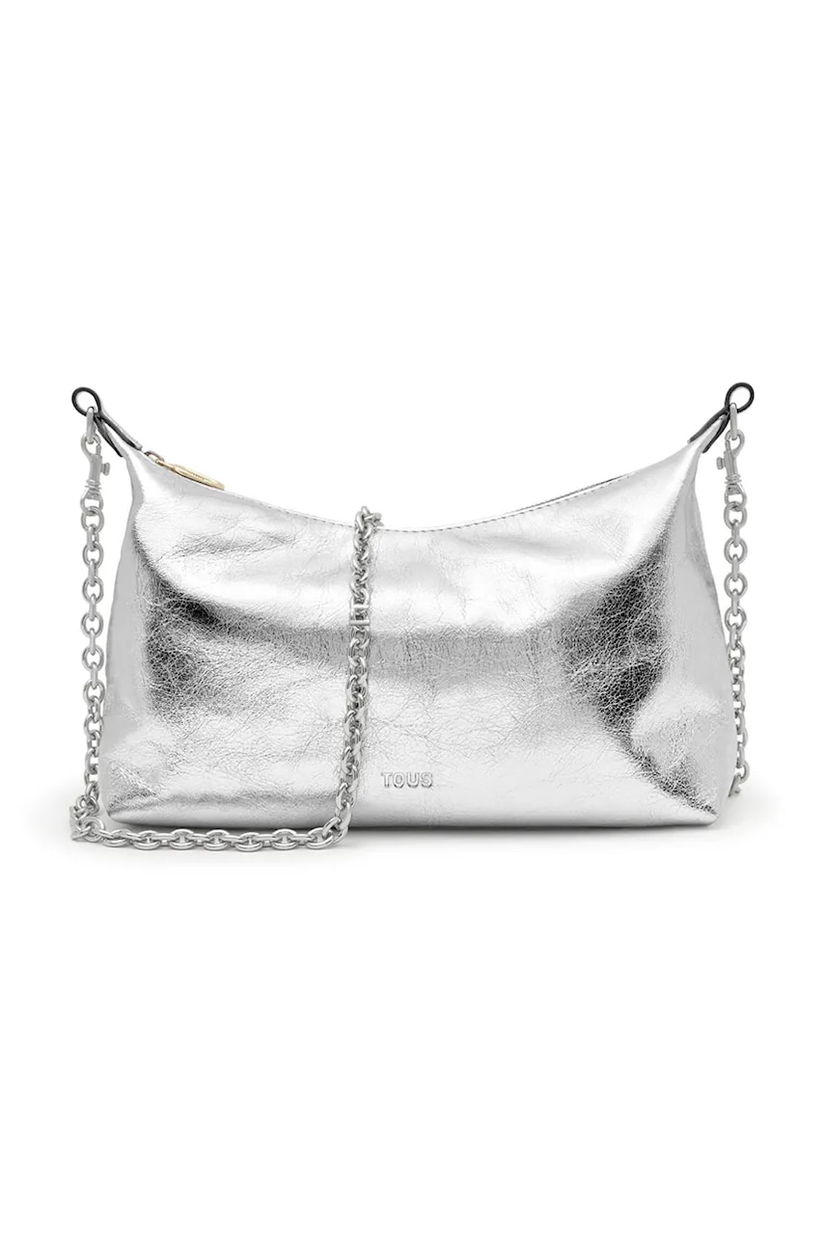 Tous geantă de piele HOLD culoarea argintiu, 2002288855