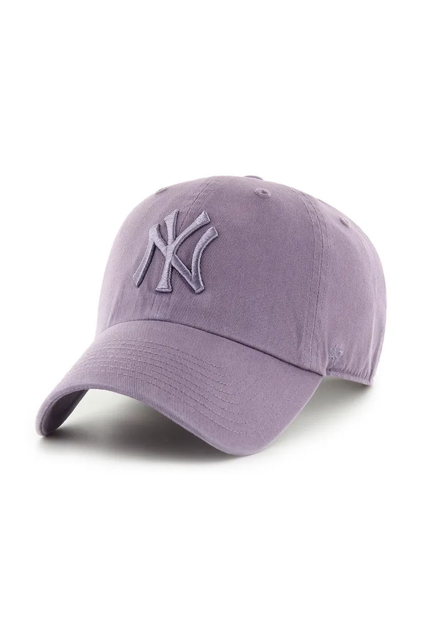 47 brand șapcă de baseball din bumbac MLB New York Yankees culoarea violet, uni, B-RGW17GWS-II