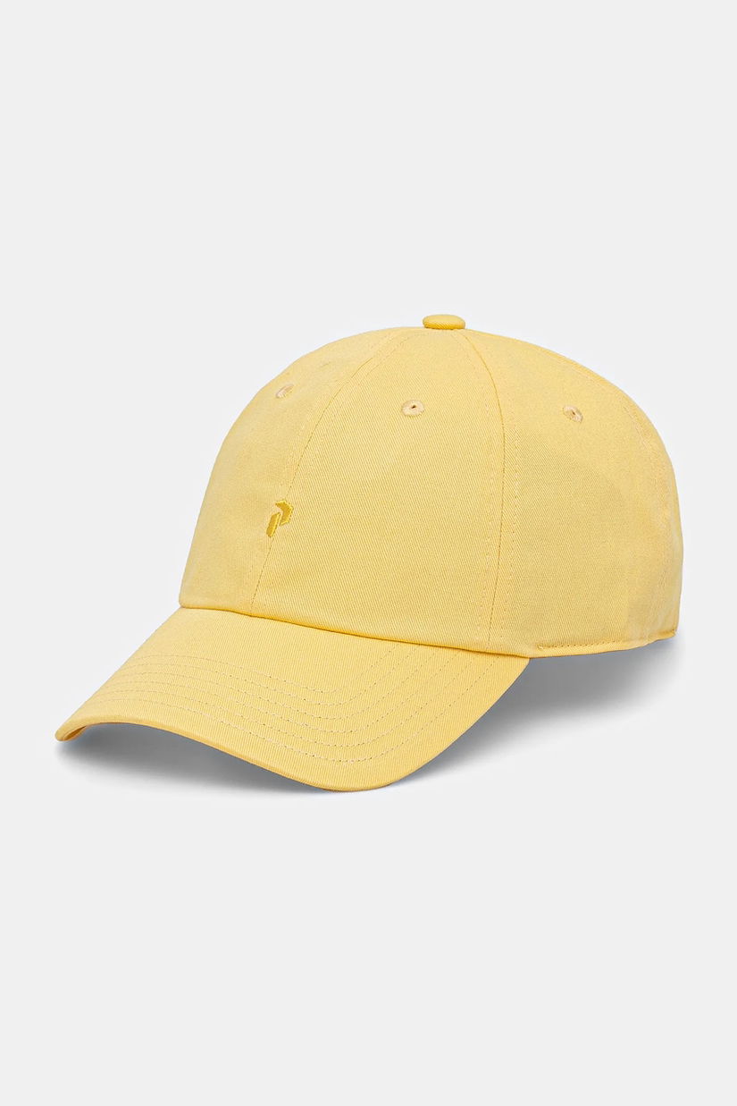 Peak Performance șapcă de baseball din bumbac culoarea galben, neted