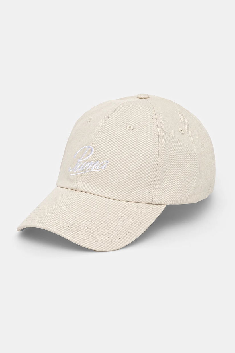 Puma șapcă de baseball din bumbac culoarea bej, uni, 25996