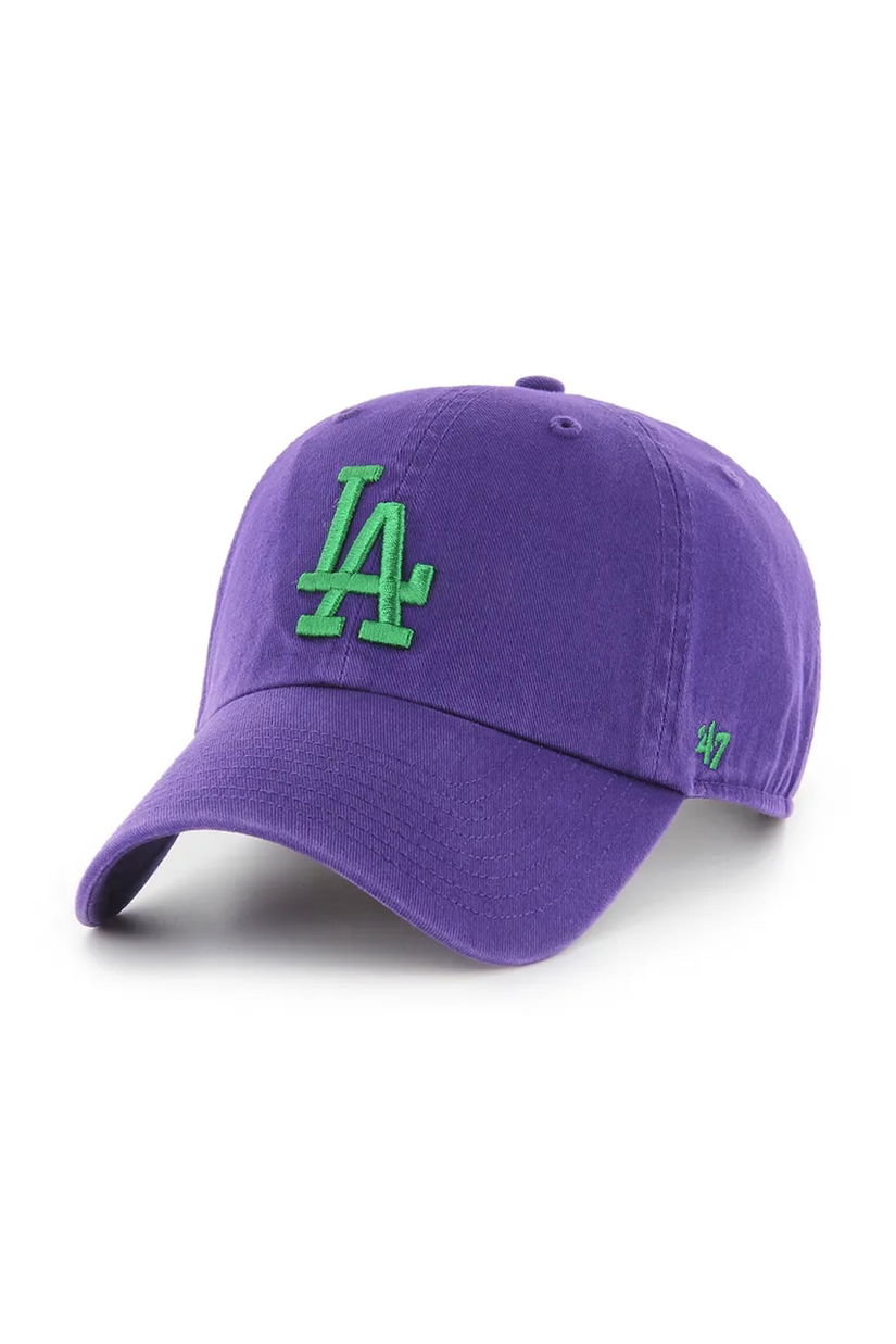 47 brand șapcă de baseball din bumbac MLB Los Angeles Dodgers culoarea bleumarin, uni, B-RGW12GWS-PPB