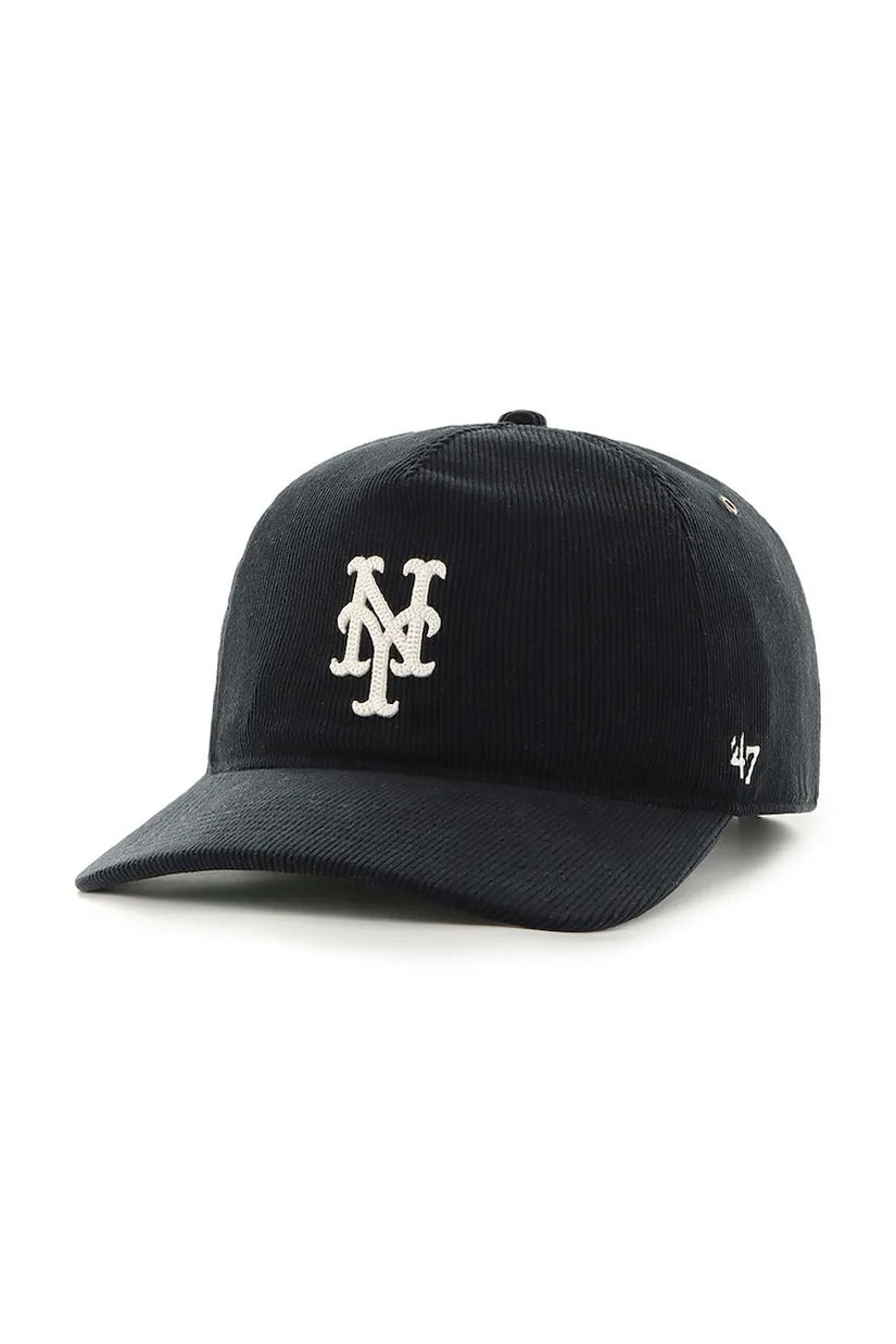 47 brand șapcă de baseball din bumbac MLB New York Mets culoarea negru, neted, B-TCDLC16IWP-BK