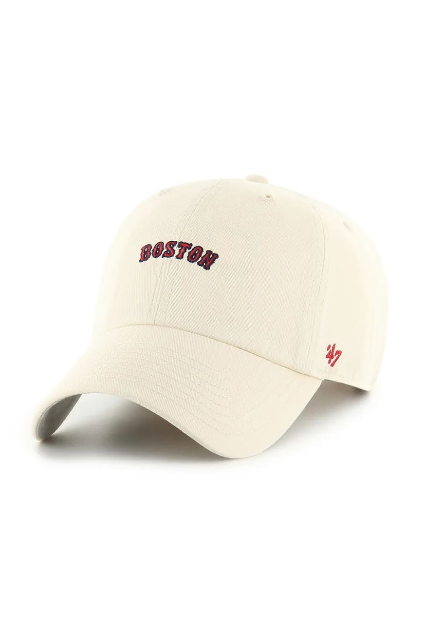 47 brand șapcă de baseball din bumbac MLB Boston Red Sox culoarea bej, cu imprimeu, B-BSRNS02GWS-NT