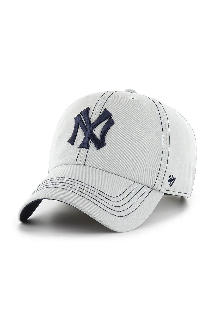 47 brand sapca MLB New York Yankees culoarea gri, cu imprimeu, BCPTN-CONCU17GWS-GY15