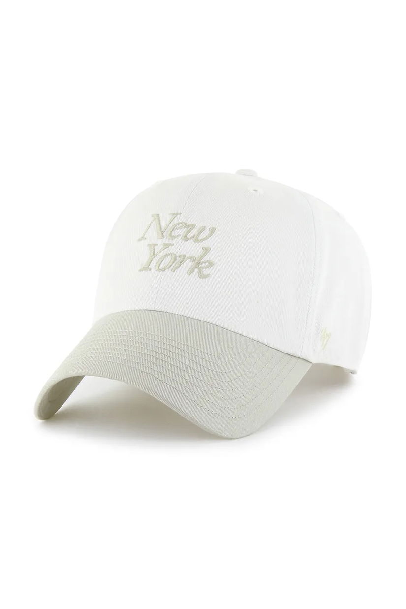 47 brand șapcă de baseball din bumbac MLB New York Yankees culoarea bej, uni, B-FNDSC17GWS-SSE