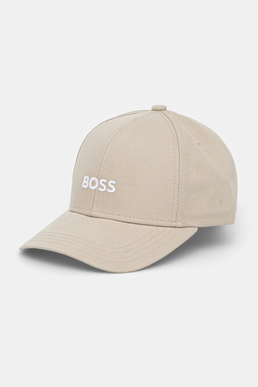 BOSS șapcă de baseball din bumbac culoarea bej, cu imprimeu, 50495121