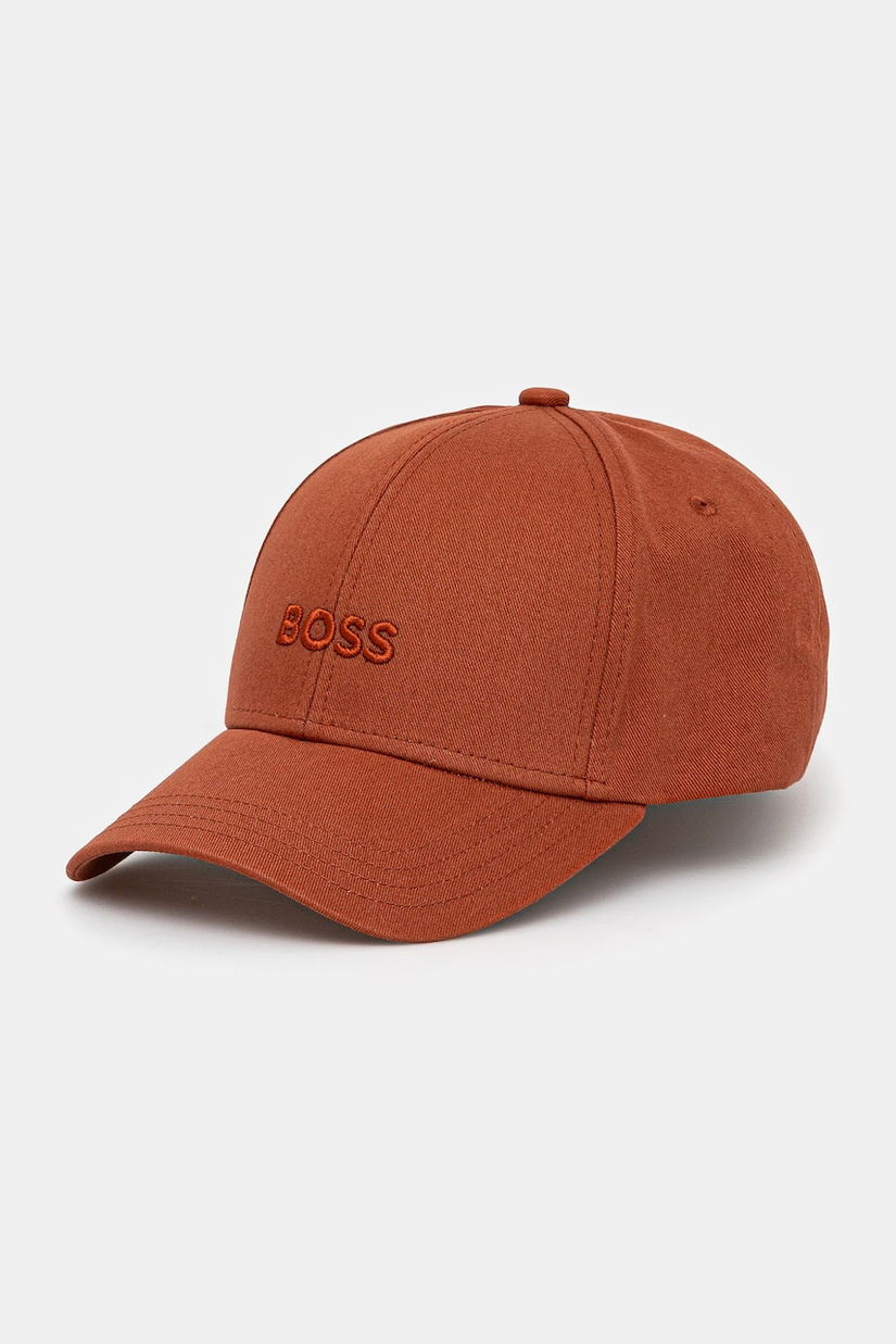 BOSS șapcă de baseball din bumbac culoarea portocaliu, cu imprimeu, 50495121