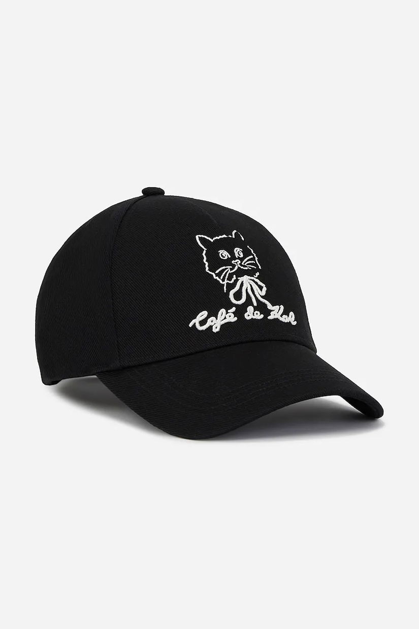 Karl Lagerfeld șapcă de baseball din bumbac culoarea negru, cu imprimeu, A2W33047