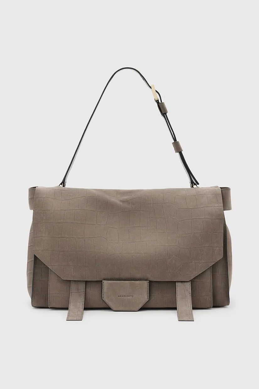AllSaints geantă de piele URSA culoarea maro, W036XC