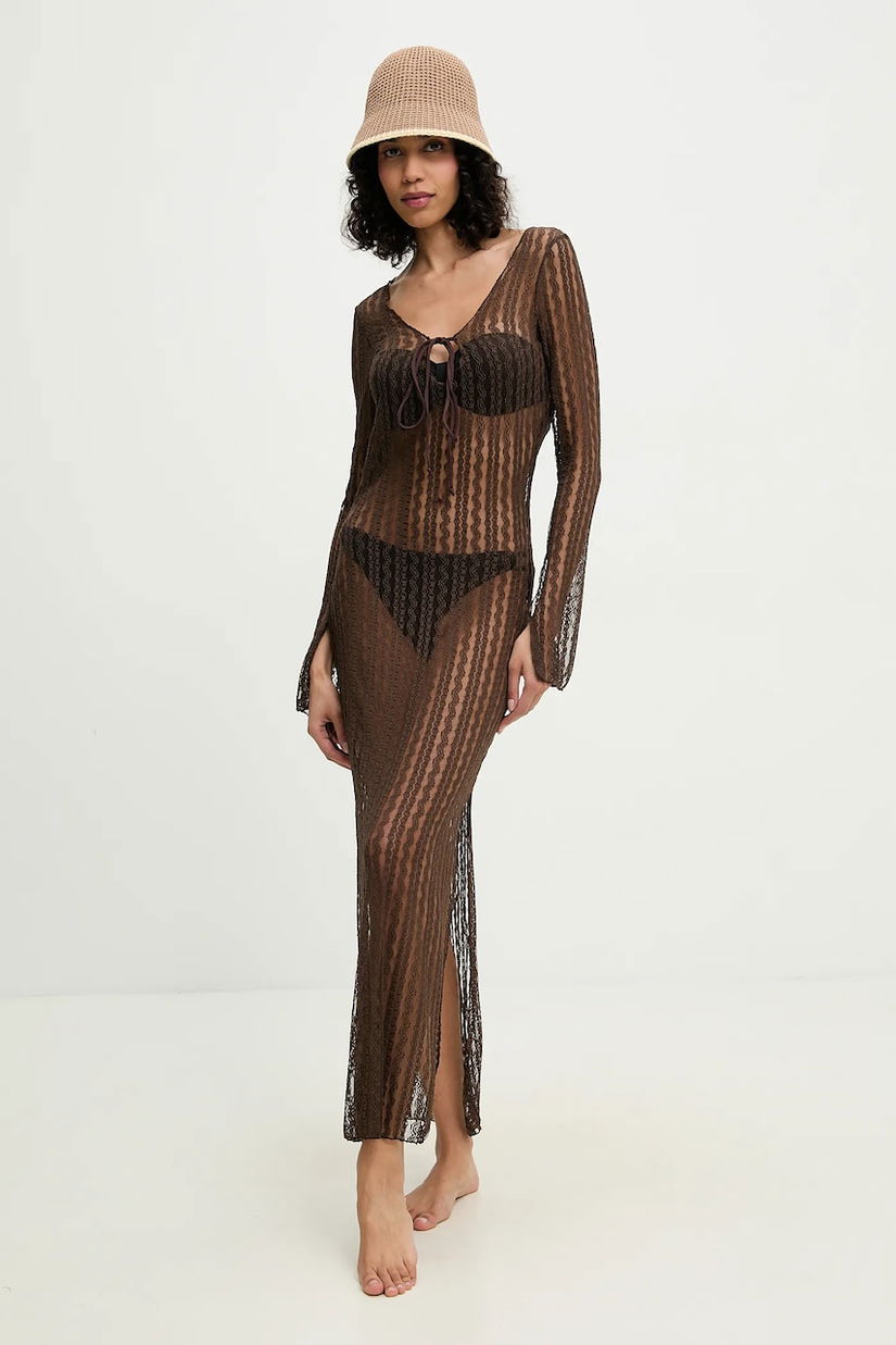 Answear Lab rochie de plaja culoarea maro