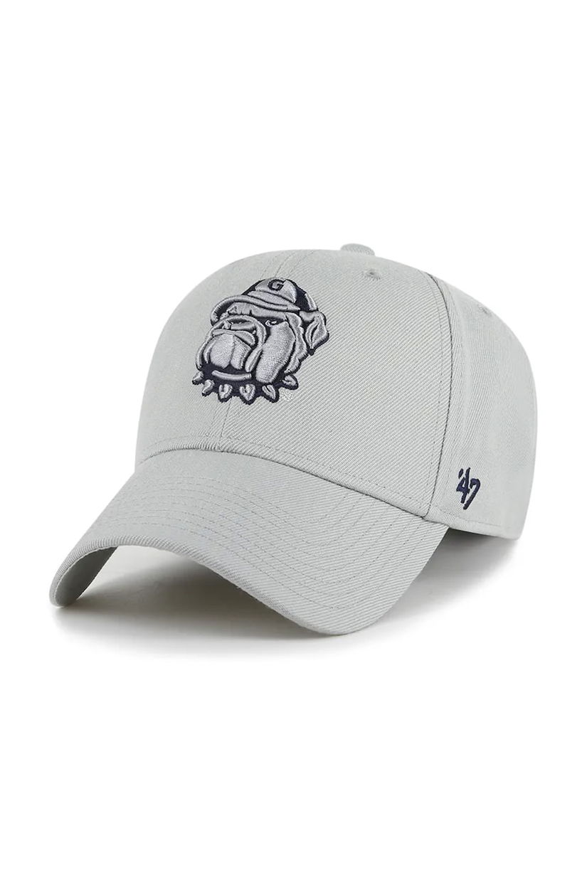 47 brand șapcă de baseball din bumbac NCAA Georgetown Hoyas culoarea gri, cu imprimeu, C-MVP1093WBV-GY
