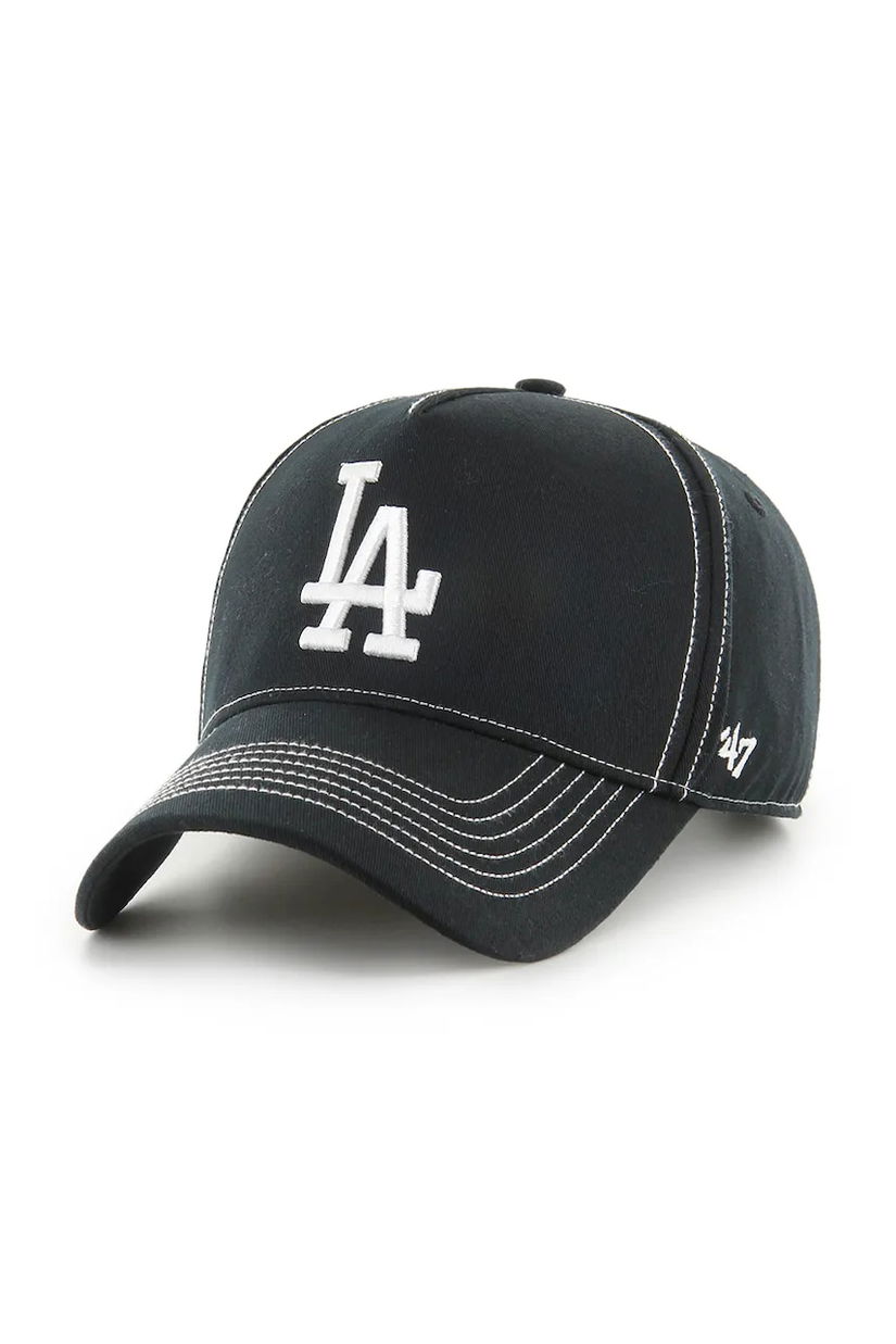 47 brand șapcă de baseball din bumbac MLB Los Angeles Dodgers culoarea negru, neted, B-CONDT12GWS-BK