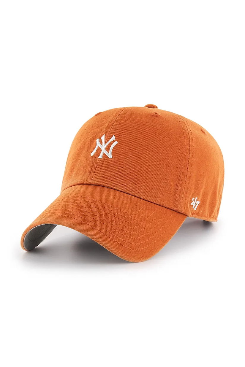 47 brand șapcă de baseball din bumbac MLB New York Yankees culoarea portocaliu, neted, B-BSRNR17GWS-BO