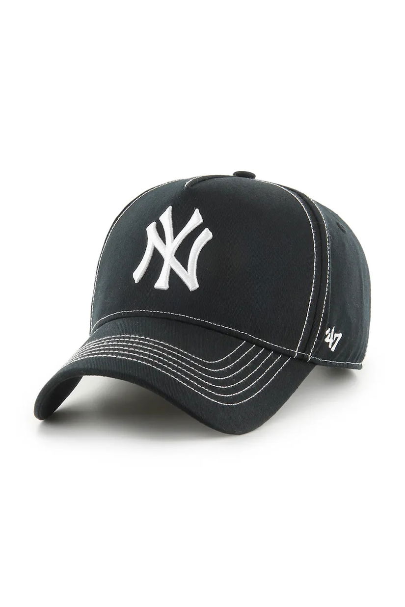 47 brand șapcă de baseball din bumbac MLB New York Yankees culoarea negru, neted, B-CONDT17GWS-BK