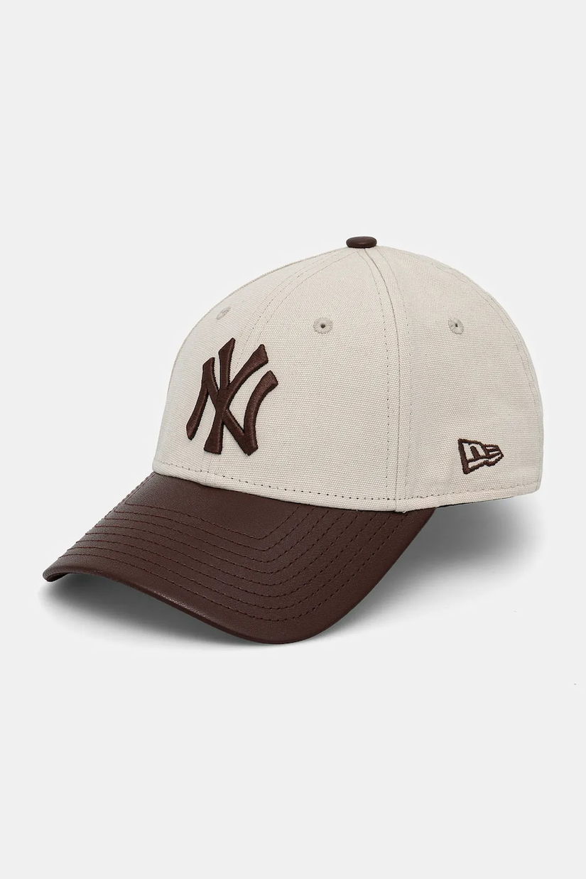 New Era șapcă de baseball din bumbac culoarea bej, cu imprimeu, 60595387