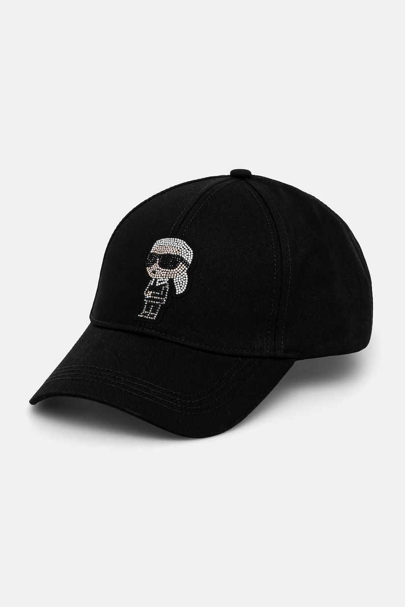 Karl Lagerfeld șapcă de baseball din bumbac culoarea negru, cu imprimeu, A2W33062