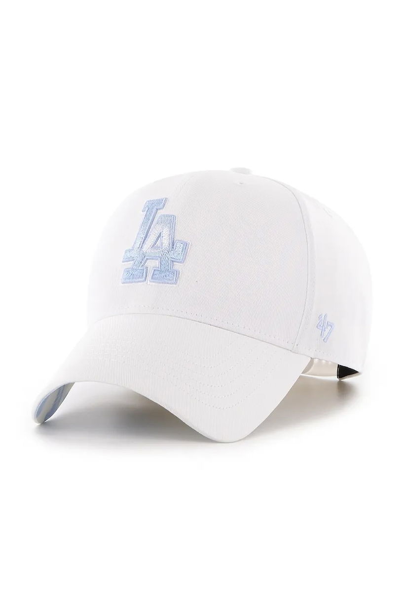 47 brand șapcă de baseball din bumbac MLB LA Dodgers culoarea alb, cu imprimeu, B-ITCMP12CTP-WH