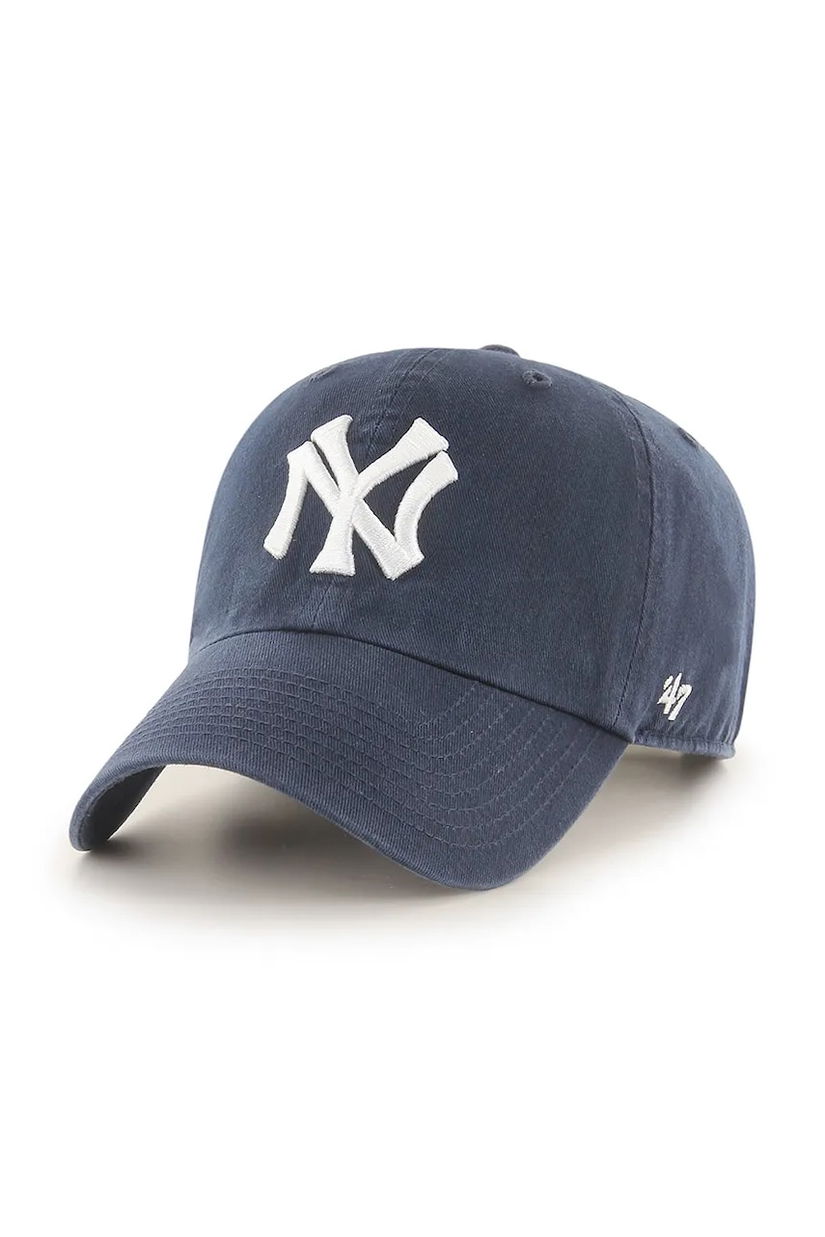 47 brand șapcă de baseball din bumbac MLB Cooperstown New York Yankees culoarea bleumarin, uni, BCPTN-NLRGW17GWS-NY11