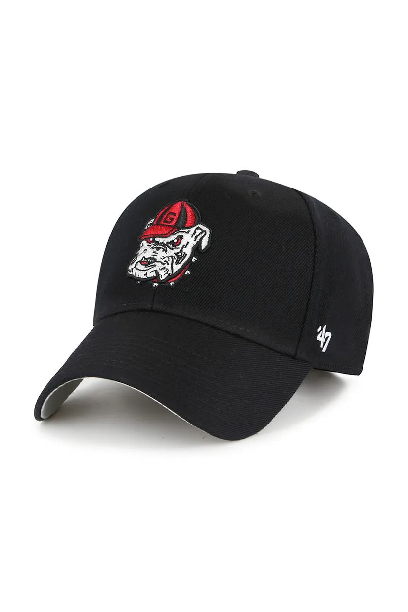 47 brand șapcă NCAA Georgia Bulldogs culoarea negru, cu imprimeu, C-MVP1099WBV-BK