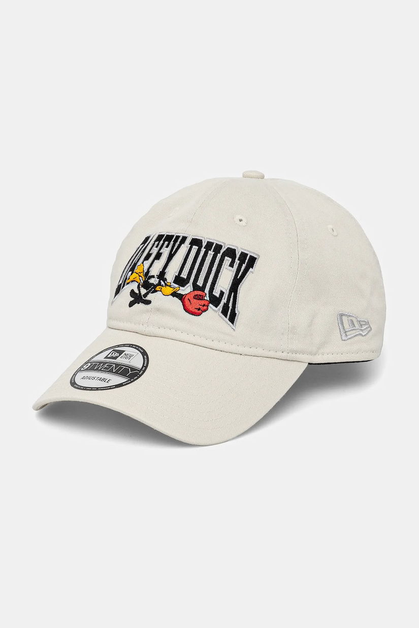 New Era șapcă de baseball din bumbac culoarea bej, cu imprimeu, 60595282