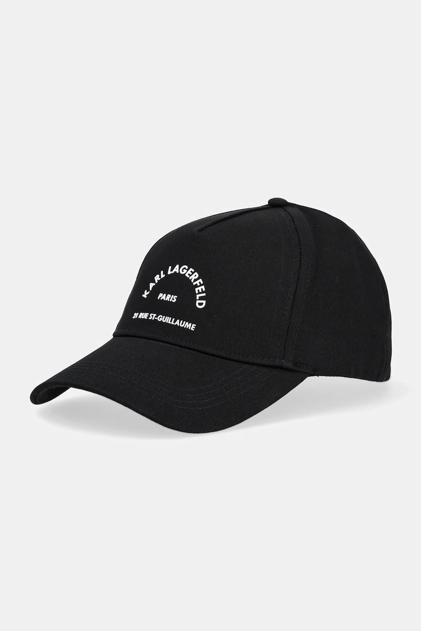 Karl Lagerfeld șapcă de baseball din bumbac culoarea negru, cu imprimeu, A1W33201