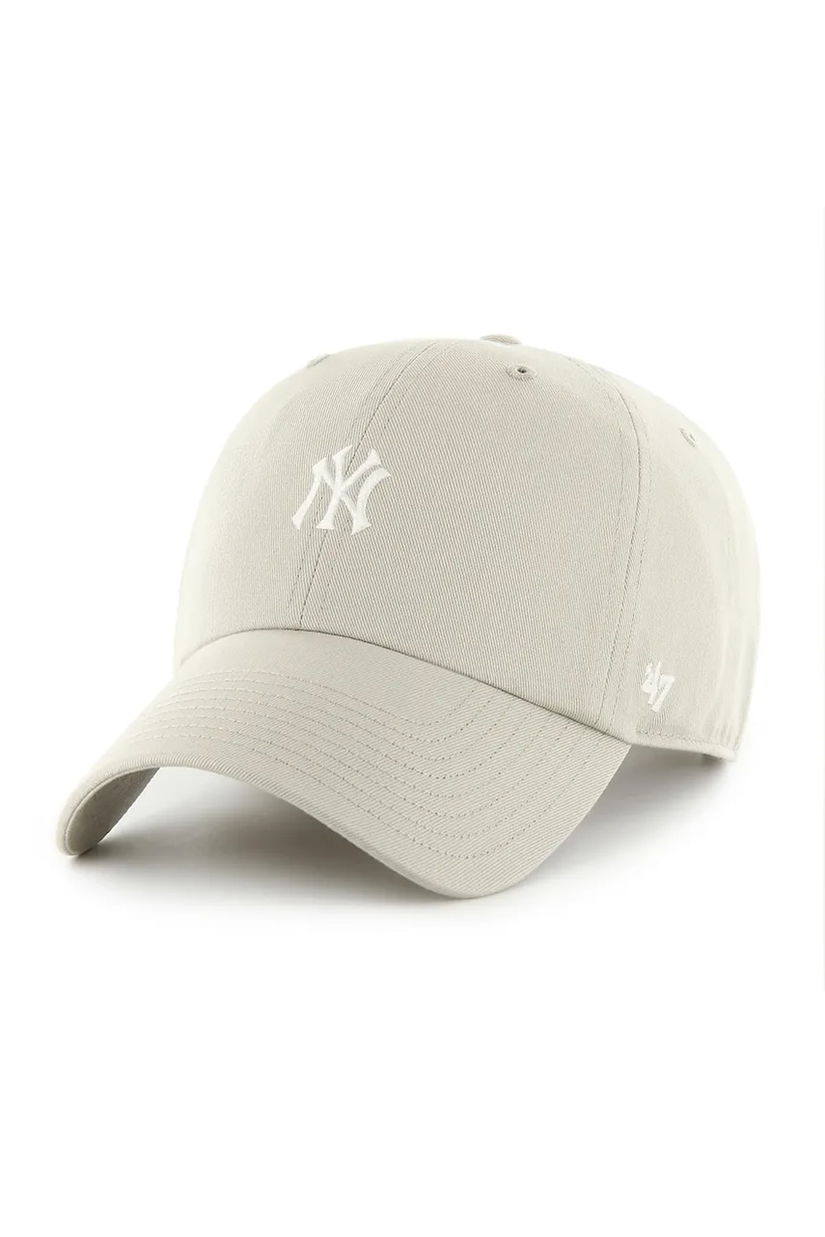 47 brand șapcă MLB New York Yankees culoarea gri, uni, B-FNDTN17GWS-F5A