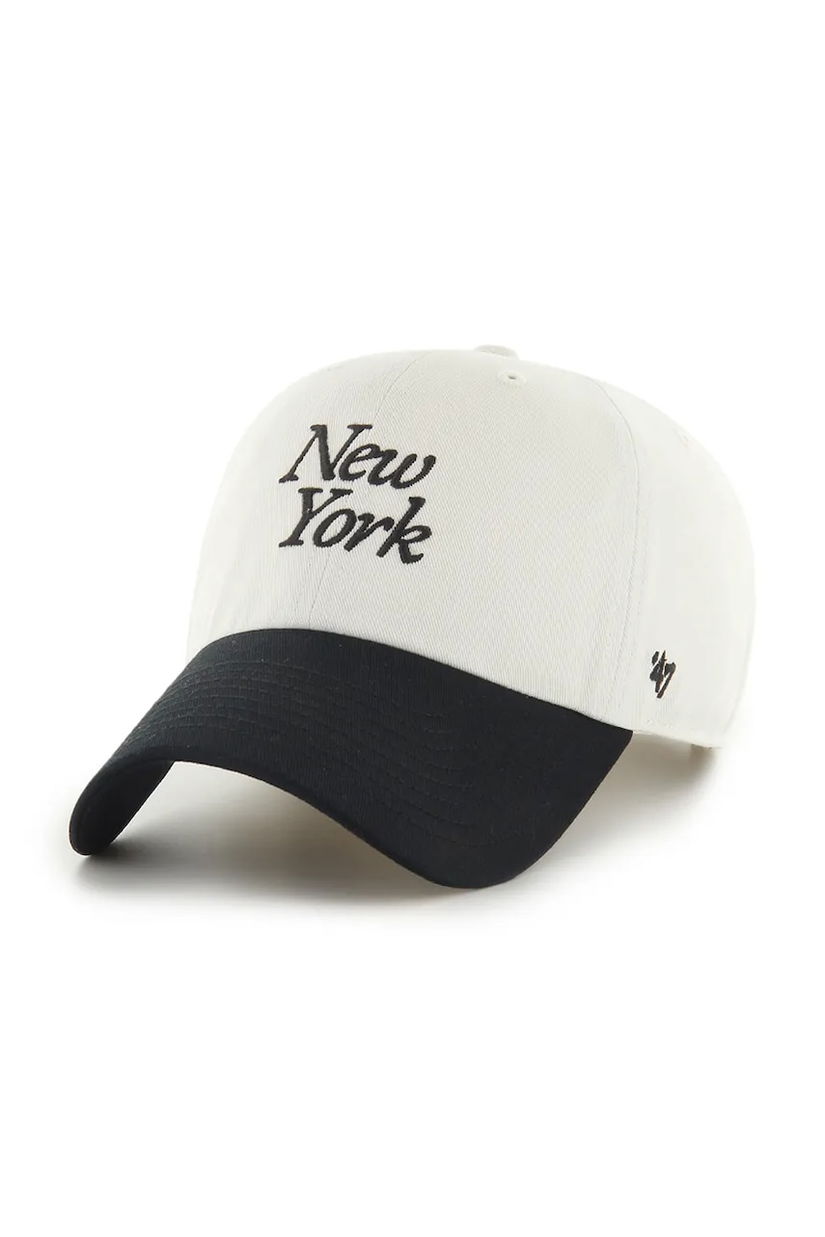 47 brand șapcă de baseball din bumbac MLB New York Yankees culoarea gri, uni, B-FNDSC17GWS-SSF
