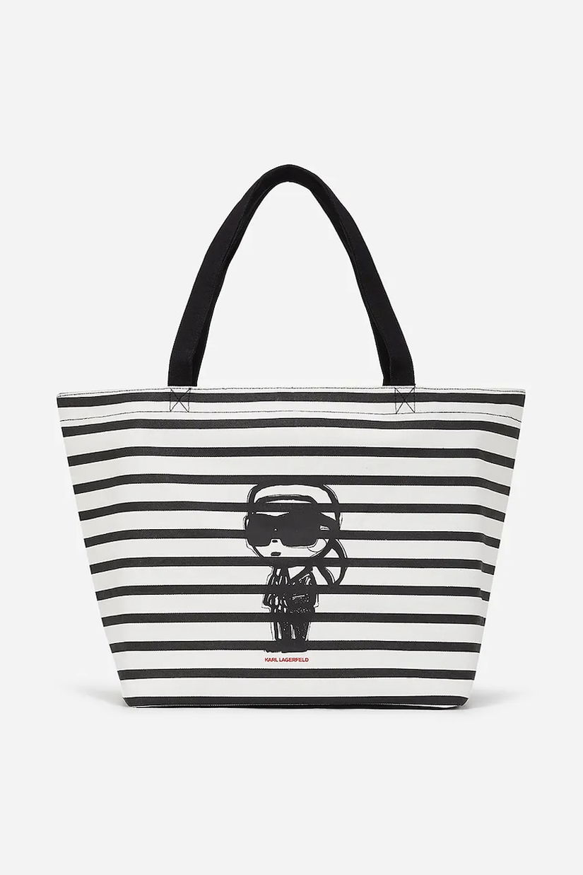 Karl Lagerfeld geantă de bumbac culoarea negru, A2W50001