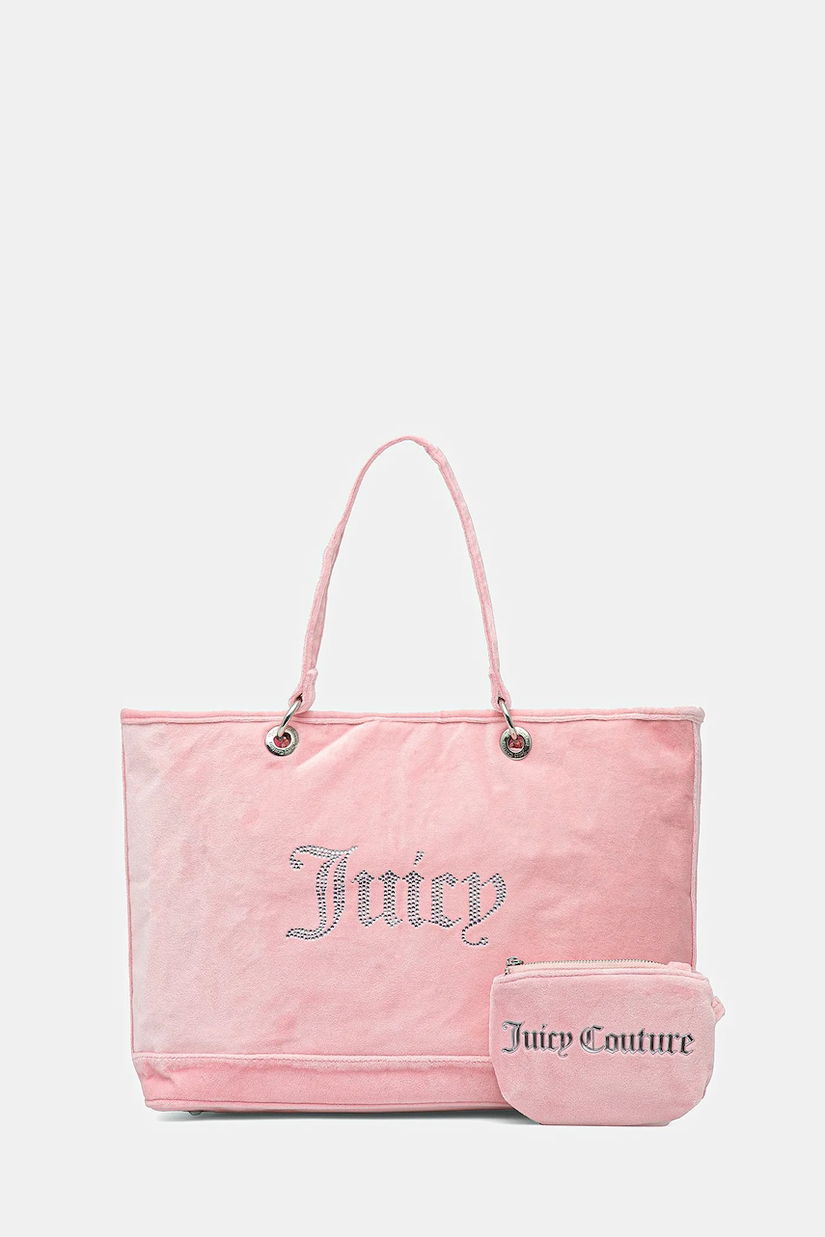 Juicy Couture geantă de mână din catifea Kimberly culoarea roz, BEJQL8761WPO