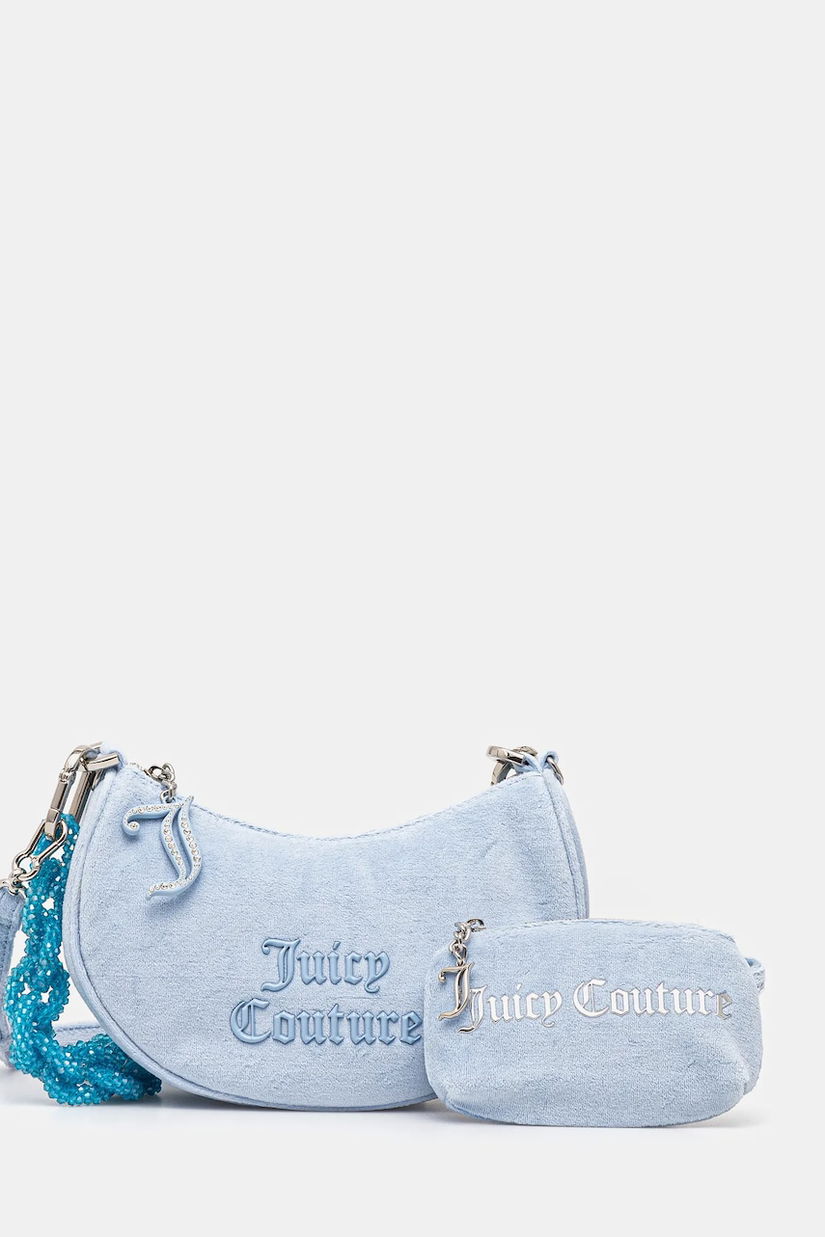 Juicy Couture geantă de mână din catifea BLOSSOM RHINESTONE CHAIN BEJL58834WCO
