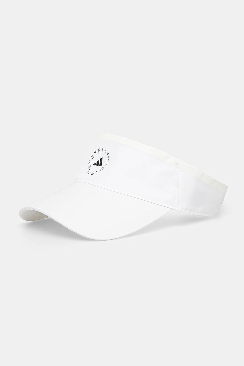 adidas by Stella McCartney sapca cozoroc culoarea alb, cu imprimeu, JJ1005