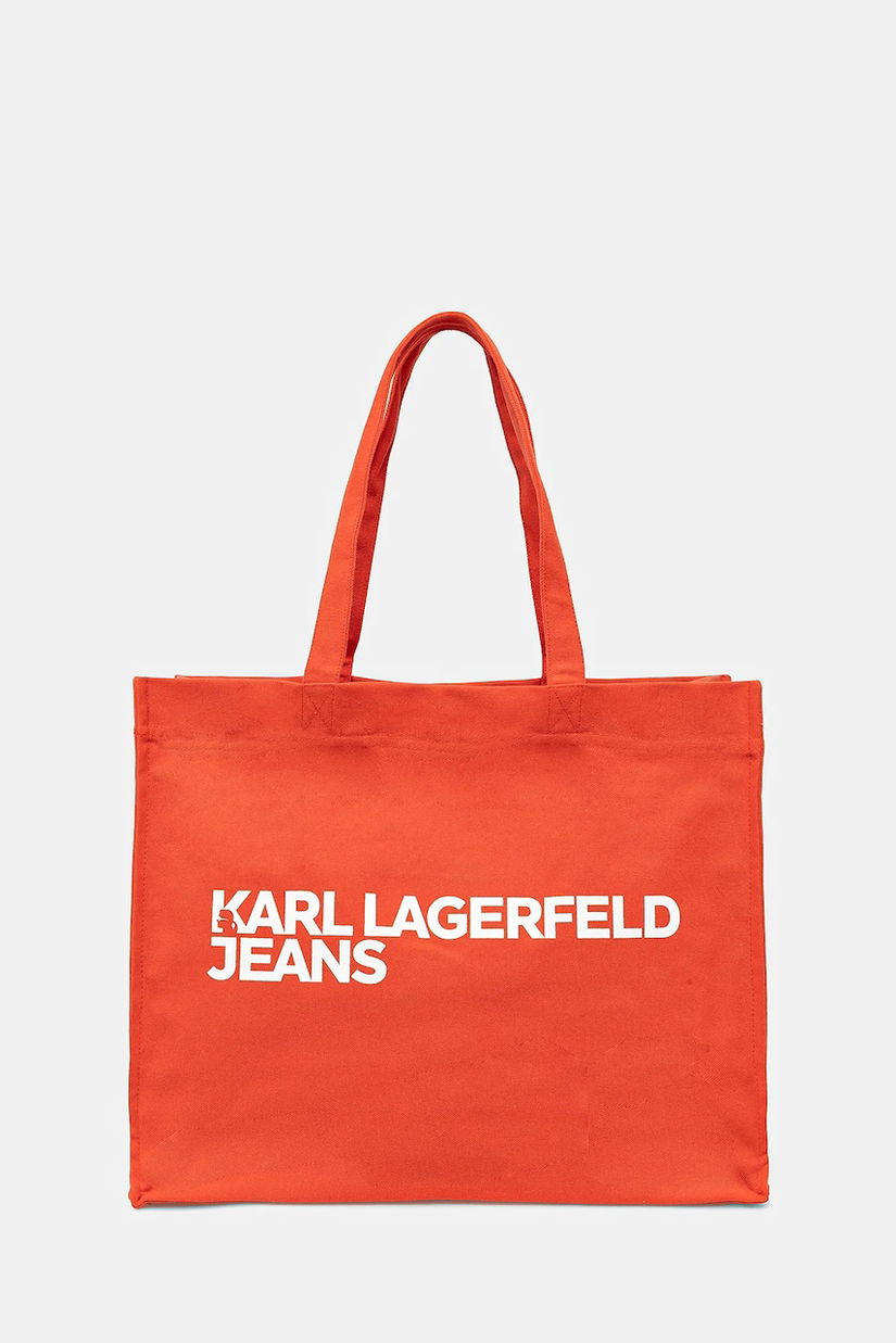Karl Lagerfeld Jeans geanta de bumbac culoarea portocaliu, A1W50002