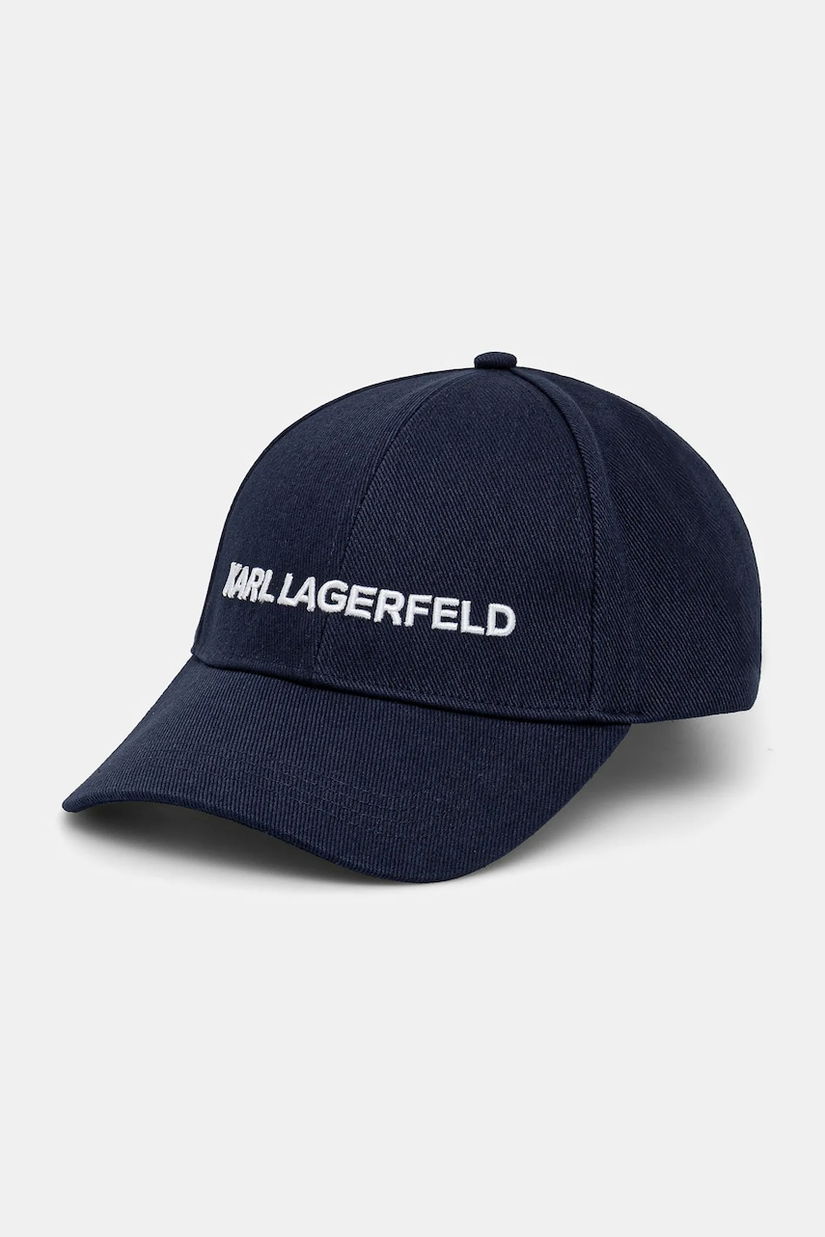 Karl Lagerfeld șapcă de baseball din bumbac culoarea albastru marin, cu imprimeu, A1W33071