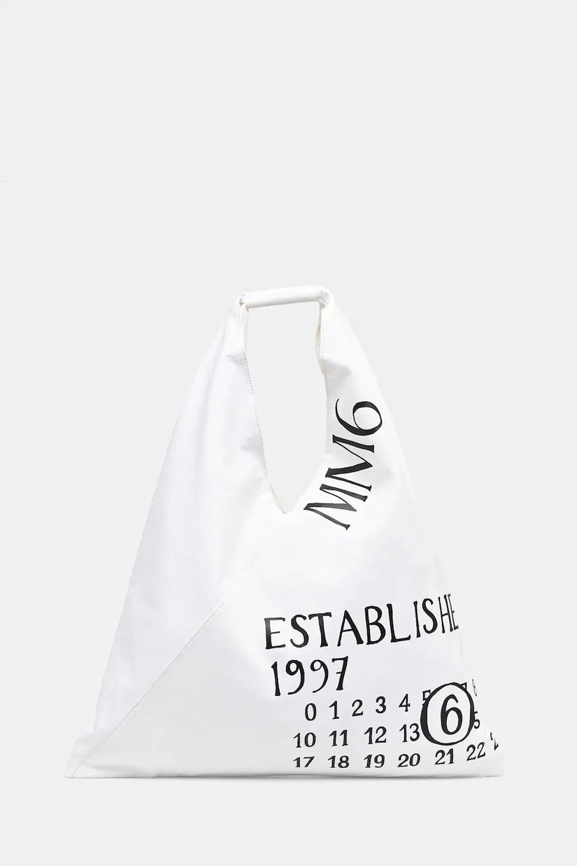 MM6 Maison Margiela geantă de bumbac Classic Japanese Handbag culoarea alb, S54WD0039