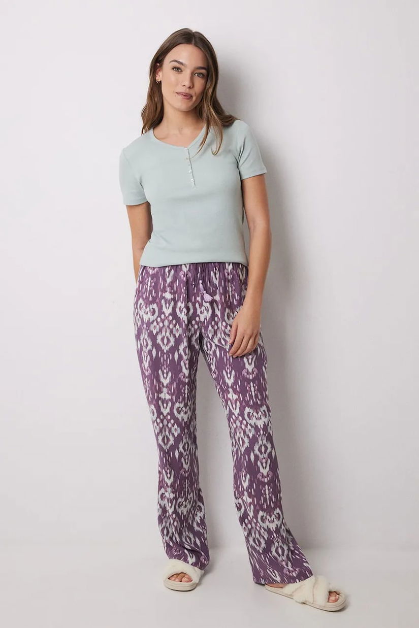 women'secret pantaloni de pijama femei, culoarea violet, 3709649