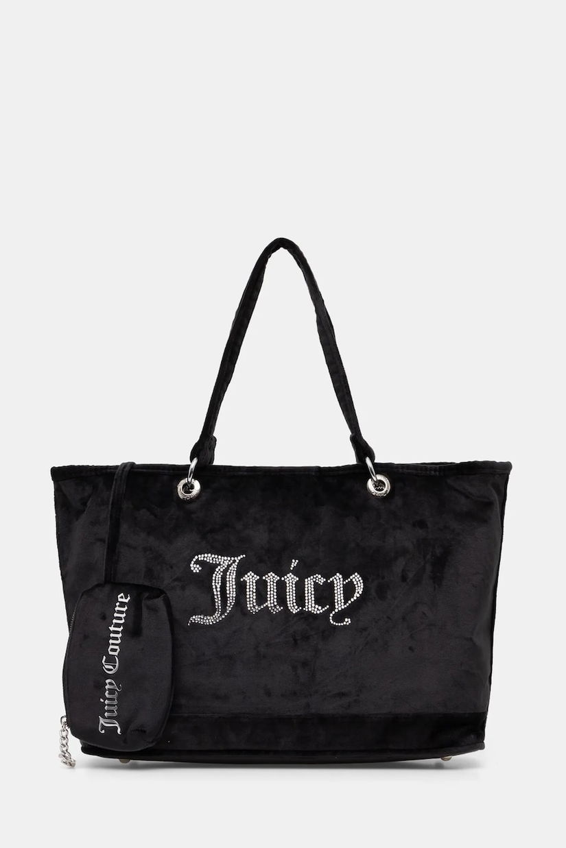 Juicy Couture geantă de mână din catifea Kimberly culoarea negru, BEJQL8761WPO