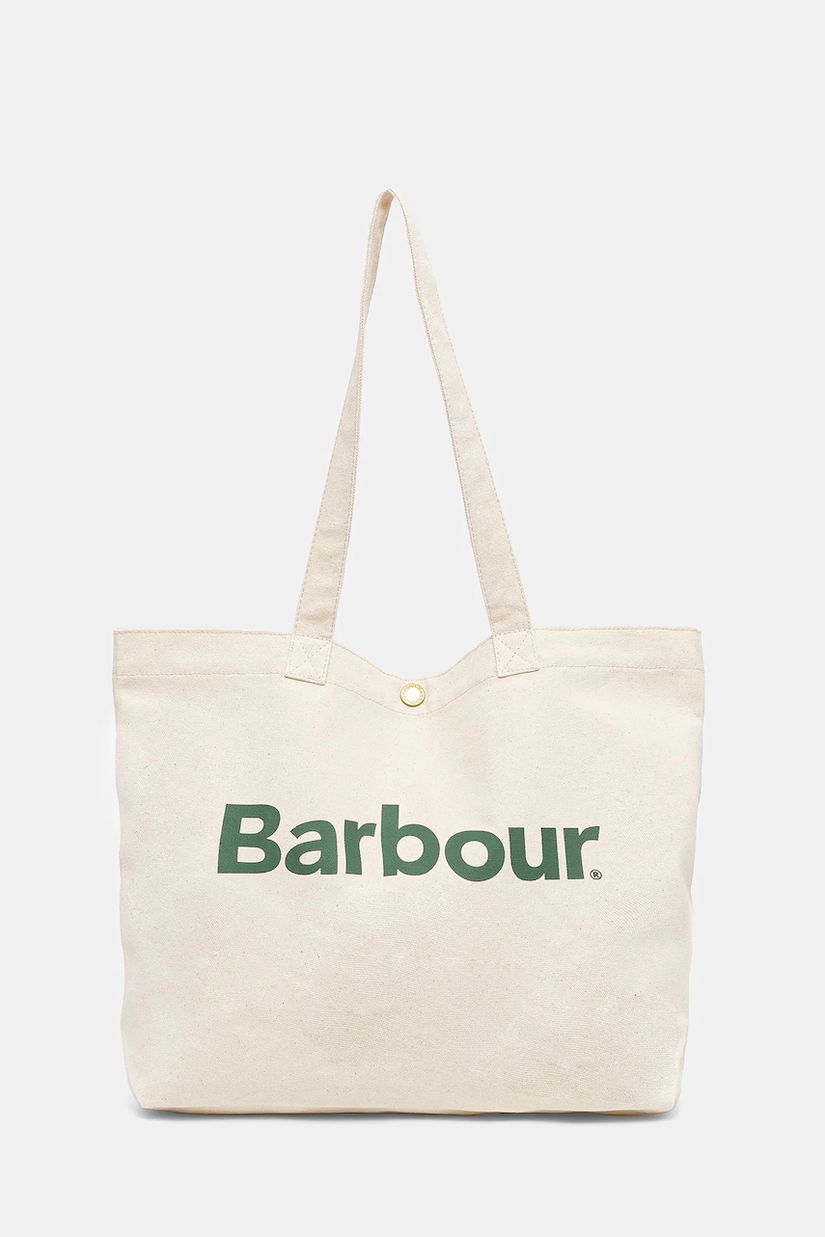 Barbour geanta de bumbac Logo Tote Bag culoarea bej, UBA0733