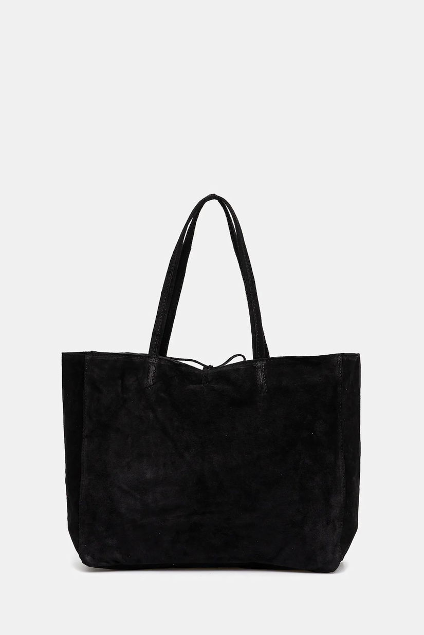 Answear Lab geanta de mana din piele intoarsa culoarea negru