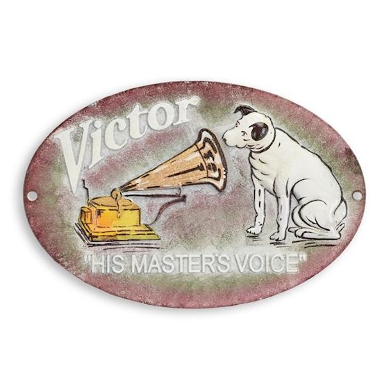 Placheta decorativa cu gramofonul His Master Voice